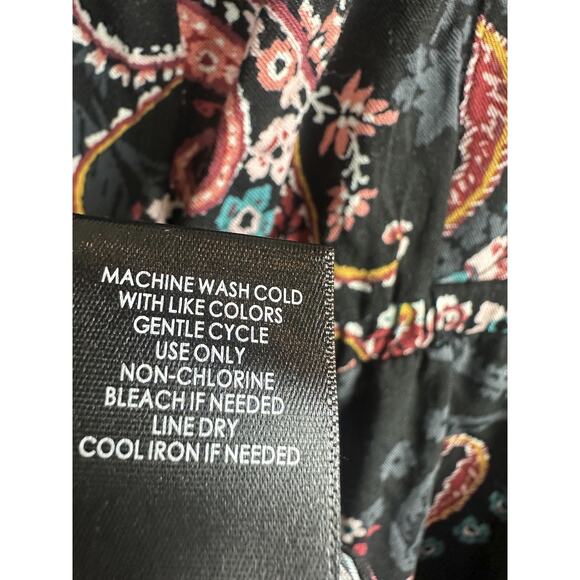 Torrid Midi Challis Skater Dress Black Paisley Plus Size 1 1X Boho Festival - Picture 11 of 13